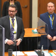 Defense lawyer Eric Nelson and defendant, former Minneapolis Police Officer Derek Chauvin, at the Hennepin County Courthouse in Minnesota on March 15.